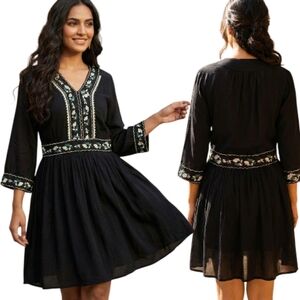 WORLD MARKET Kimono Sleeve Embroidered Mini Dress - S/M